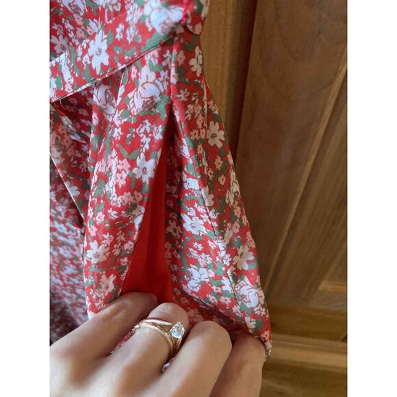 Roolee Mom Nursing Dress Red Floral Hidden Zippers XS - Picture 6 of 7